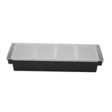 Condiment Caddy Durable Plastic Transparent Lid Detachable Design Multifunction Bar Fruit Caddy for Vege Fruit Seasoning 4 Compartments - 45-Degree Angle