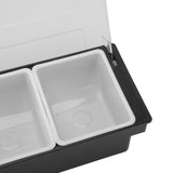 Condiment Caddy Durable Plastic Transparent Lid Detachable Design Multifunction Bar Fruit Caddy for Vege Fruit Seasoning 4 Compartments