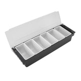 Condiment Caddy Durable Plastic Transparent Lid Detachable Design Multifunction Bar Fruit Caddy for Vege Fruit Seasoning 6 Compartments - Front View