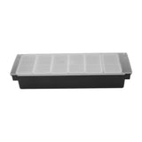Condiment Caddy Durable Plastic Transparent Lid Detachable Design Multifunction Bar Fruit Caddy for Vege Fruit Seasoning 6 Compartments