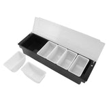 Condiment Caddy Durable Plastic Transparent Lid Detachable Design Multifunction Bar Fruit Caddy for Vege Fruit Seasoning 6 Compartments - Rear View