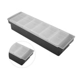 Condiment Caddy Durable Plastic Transparent Lid Detachable Design Multifunction Bar Fruit Caddy for Vege Fruit Seasoning 6 Compartments