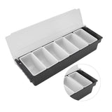 Condiment Caddy Durable Plastic Transparent Lid Detachable Design Multifunction Bar Fruit Caddy for Vege Fruit Seasoning 6 Compartments