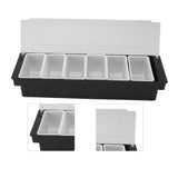 Condiment Caddy Durable Plastic Transparent Lid Detachable Design Multifunction Bar Fruit Caddy for Vege Fruit Seasoning 6 Compartments - Extra Image