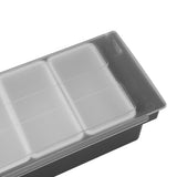 Condiment Caddy Durable Plastic Transparent Lid Detachable Design Multifunction Bar Fruit Caddy for Vege Fruit Seasoning 6 Compartments