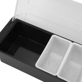 Condiment Caddy Durable Plastic Transparent Lid Detachable Design Multifunction Bar Fruit Caddy for Vege Fruit Seasoning 6 Compartments