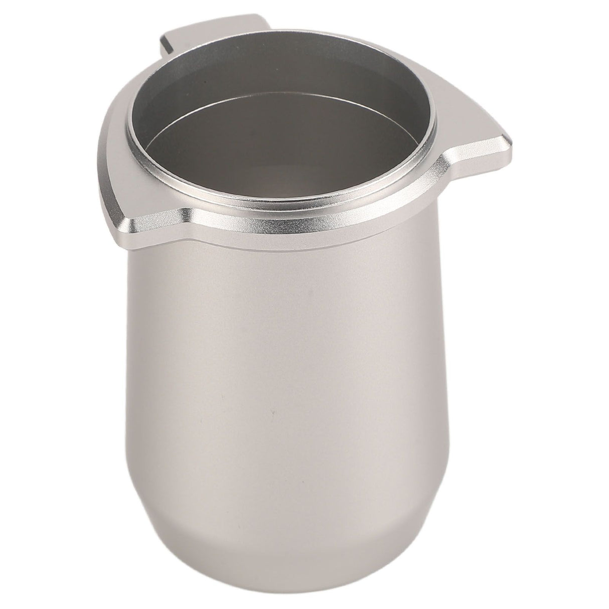 Coffee Powder Cup 54mm Aluminum Alloy Powder Feeder Cup Compact Lightweight Anti Flying Coffee Dosing Mug for Breville 8 Silver