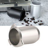 Coffee Powder Cup 54mm Aluminum Alloy Powder Feeder Cup Compact Lightweight Anti Flying Coffee Dosing Mug for Breville 8 Silver