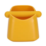 Coffee Knock Box Drop Resistant Prevent Slip Small Knock Container with Removable Knock Bar for Coffee Ground Yellow - Front View