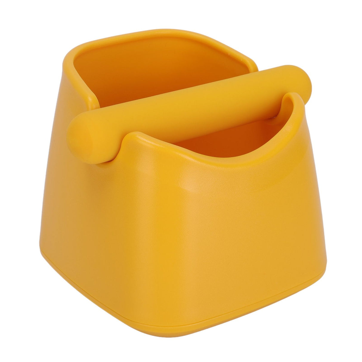 Coffee Knock Box Drop Resistant Prevent Slip Small Knock Container with Removable Knock Bar for Coffee Ground Yellow