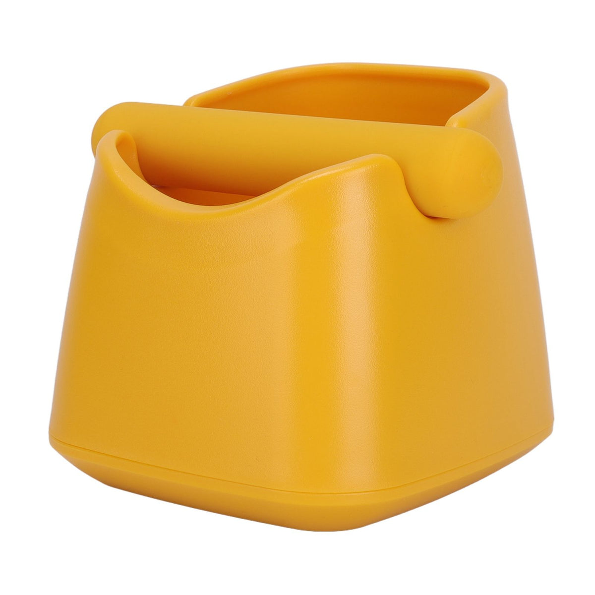 Coffee Knock Box Drop Resistant Prevent Slip Small Knock Container with Removable Knock Bar for Coffee Ground Yellow