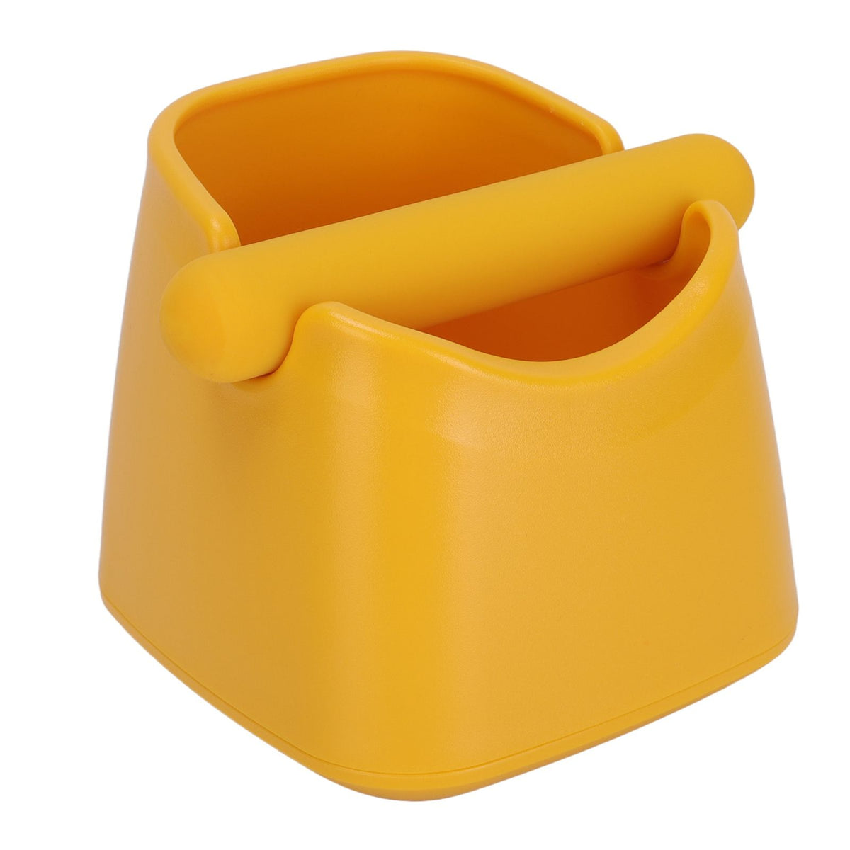 Coffee Knock Box Drop Resistant Prevent Slip Small Knock Container with Removable Knock Bar for Coffee Ground Yellow
