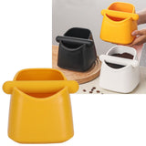 Coffee Knock Box Drop Resistant Prevent Slip Small Knock Container with Removable Knock Bar for Coffee Ground Yellow