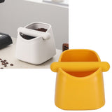 Coffee Knock Box Drop Resistant Prevent Slip Small Knock Container with Removable Knock Bar for Coffee Ground Yellow