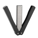 Double Sided Sharpener Portable Emery Fan Shaped Folded Pocket Sharpener for Outdoor Garden Black