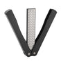 Double Sided Sharpener Portable Emery Fan Shaped Folded Pocket Sharpener for Outdoor Garden Black
