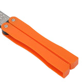 Double Sided Sharpener Portable Emery Fan Shaped Folded Pocket Sharpener for Outdoor Garden Orange