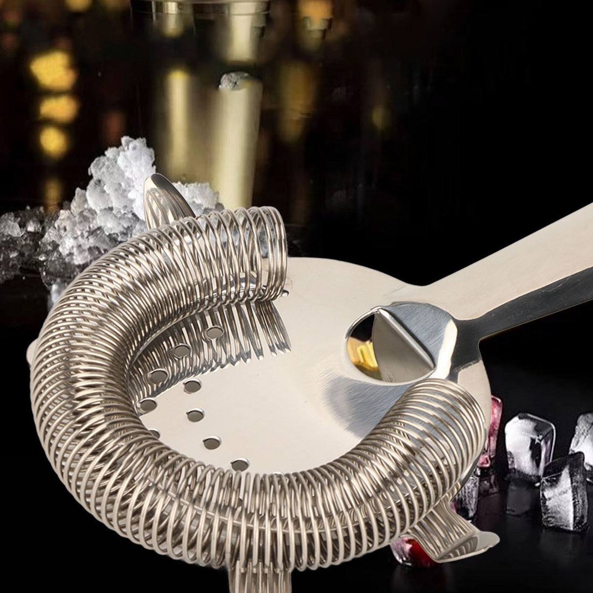 Stainless Steel Bar Strainer Multifunctional Cocktail Strainer Kitchen Household Wine Filter Colander