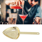 Triangular Cocktail Strainer No Breakage Anti Rust Fine Filtration Decorative Professional Ice Strainer for Bar Home Gold Plated - Extra Image