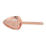 Triangular Cocktail Strainer No Breakage Anti Rust Fine Filtration Decorative Professional Ice Strainer for Bar Home Copper Plated - Top-Down View
