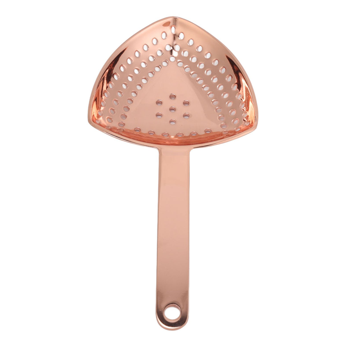 Triangular Cocktail Strainer No Breakage Anti Rust Fine Filtration Decorative Professional Ice Strainer for Bar Home Copper Plated