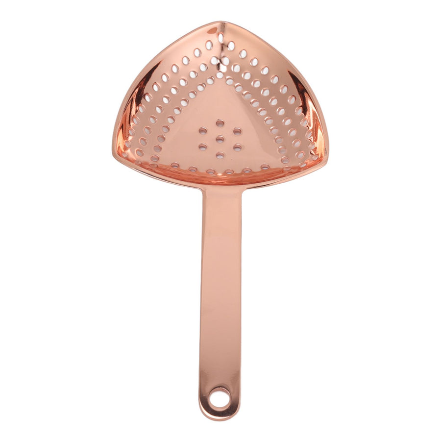 Triangular Cocktail Strainer No Breakage Anti Rust Fine Filtration Decorative Professional Ice Strainer for Bar Home Copper Plated