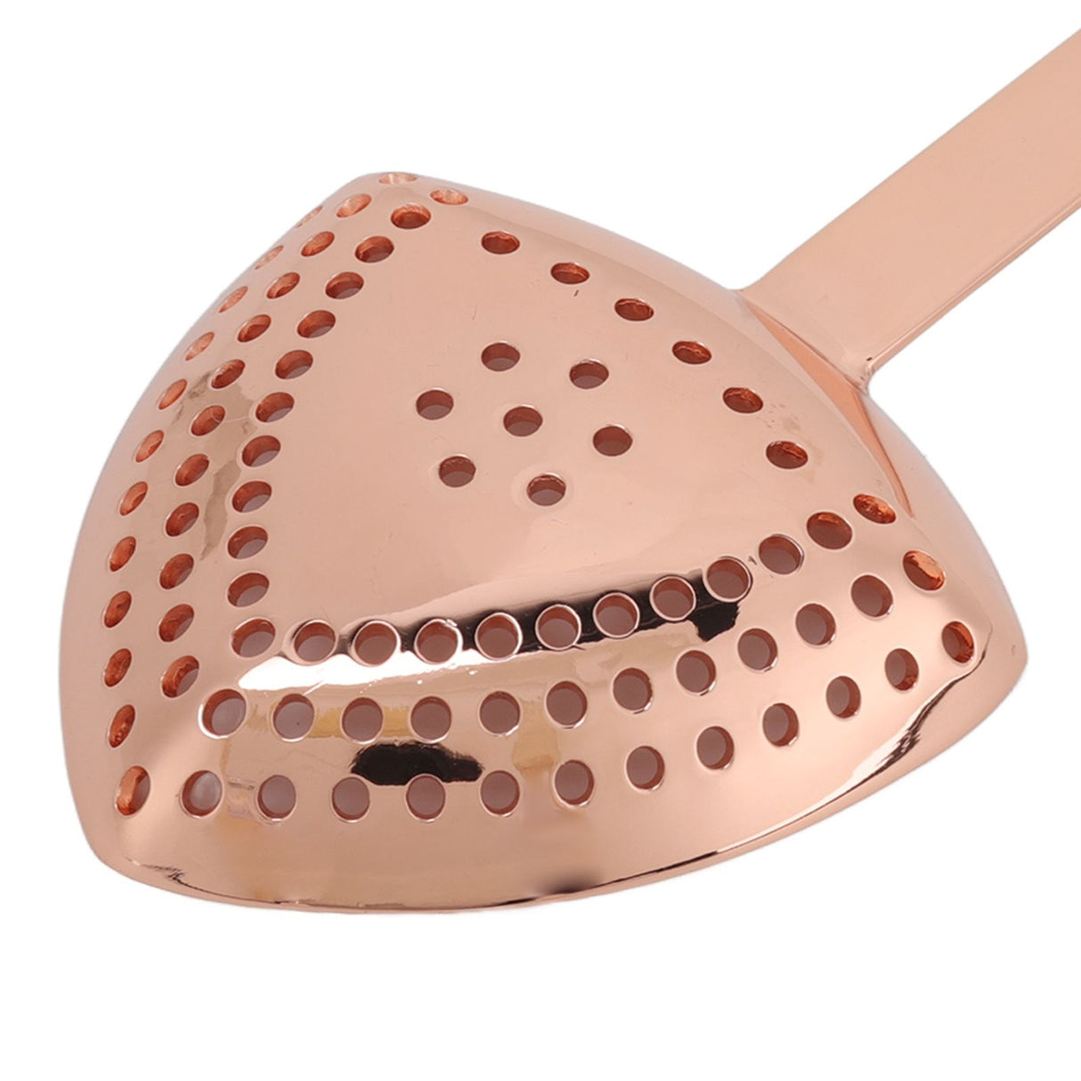 Triangular Cocktail Strainer No Breakage Anti Rust Fine Filtration Decorative Professional Ice Strainer for Bar Home Copper Plated
