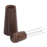 Coffee Stirring Tool 4 Arc Pins Wooden Handle Coffee Needle Type Distributor Tool with Base for Home Dark Brown
