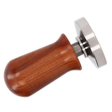 Coffee Tamper Separate Design Stainless Steel Ergonomic Wood Handle Portable Tamper Tool for Home Coffee Shop 58MM - Low Angle
