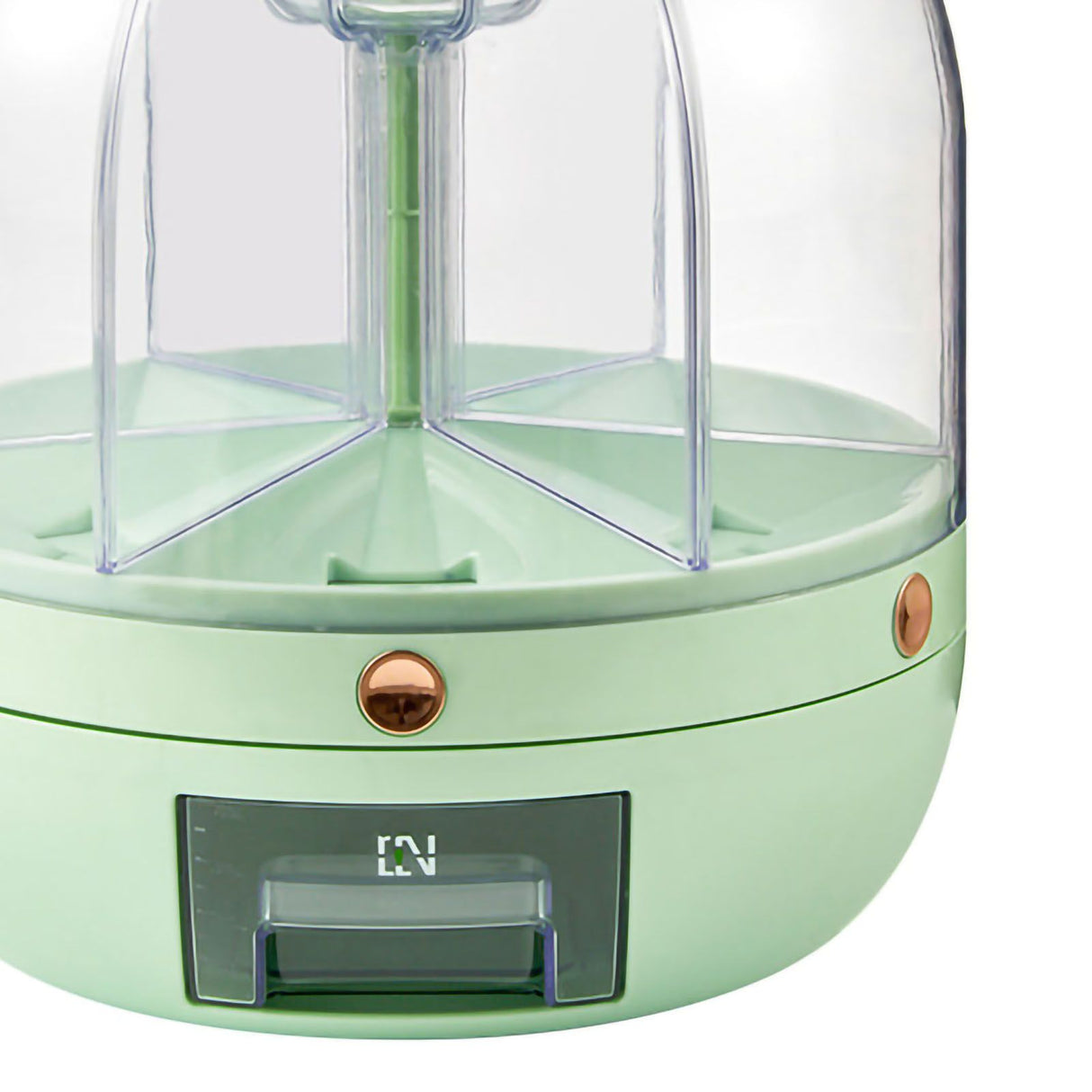 Grains Storage Box Rotatable Transparent Large Capacity Divided Bath Rice Tank Box for Kitchen