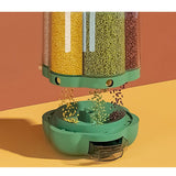 Grains Separate Storage Box Rotating Rice Bucket Food Grade Household Bean Storage Tank Large 6.5kg Green - 45-Degree Angle