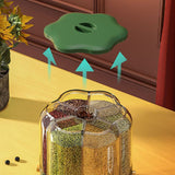 Grains Separate Storage Box Rotating Rice Bucket Food Grade Household Bean Storage Tank Large 6.5kg Green - Rear View