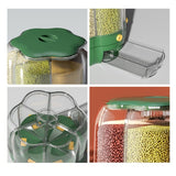 Grains Separate Storage Box Rotating Rice Bucket Food Grade Household Bean Storage Tank Large 6.5kg Green - Low Angle