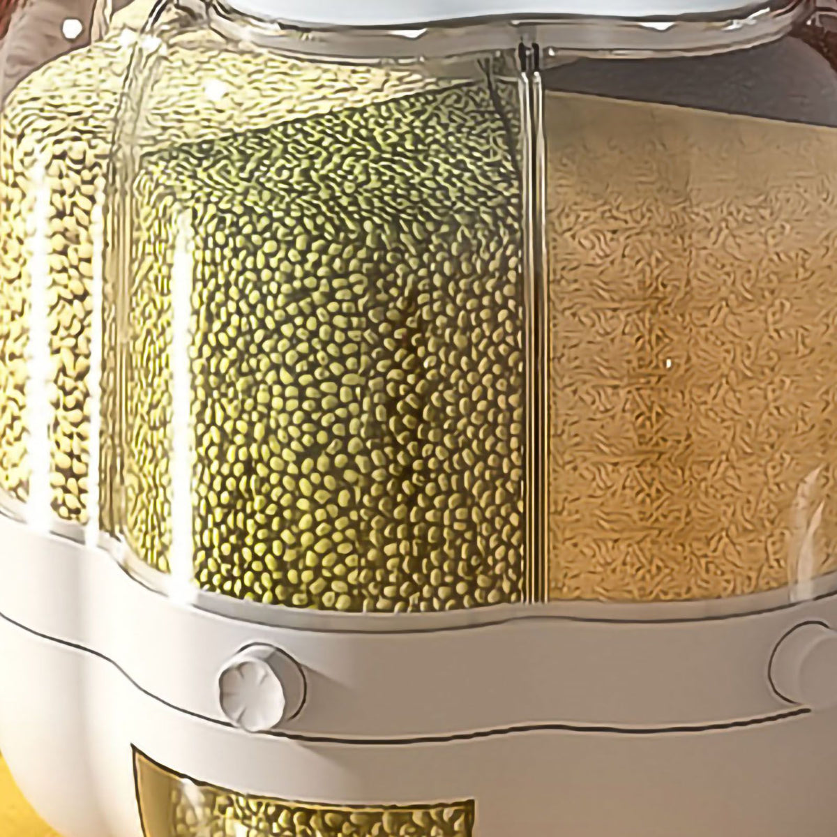 Grains Separate Storage Box Rotating Rice Bucket Food Grade Household Bean Storage Tank Large 6.5kg White