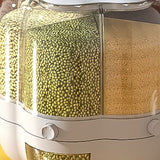Grains Separate Storage Box Rotating Rice Bucket Food Grade Household Bean Storage Tank Large 6.5kg White