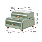 Draining Bowl Rack Plastic Tableware Drainer Storage Box Dish Chopsticks Drying Box with Lid Light Green