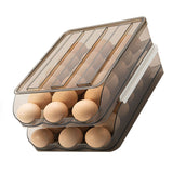 Refrigerator Preservation Storage Box Rolling Multilayer Transparent Egg Storage Box for Kitchen Two Layers - Side View