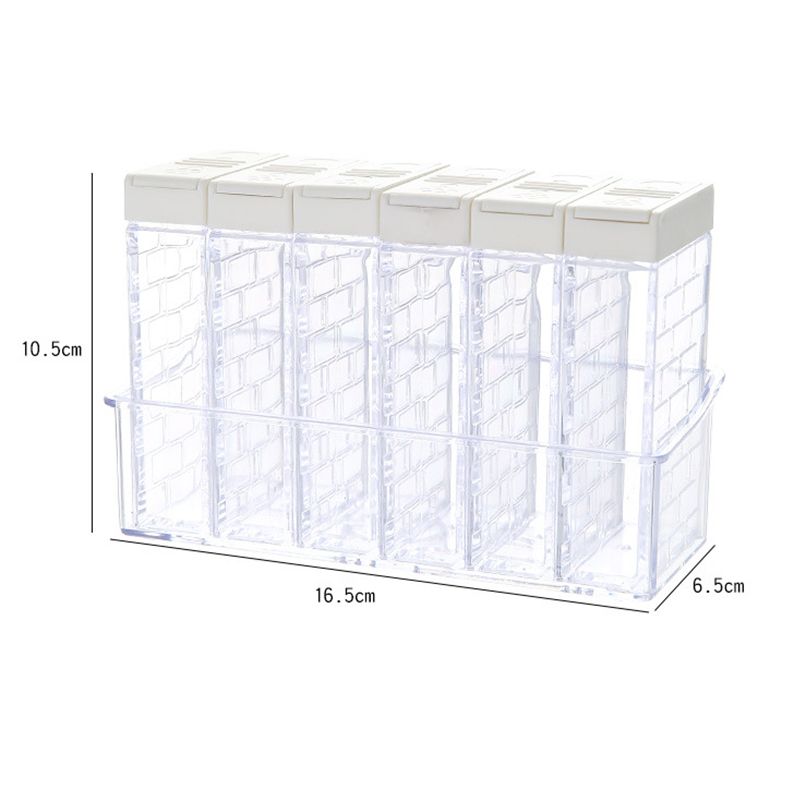 Condiment Storage Tank Transparent Two Way Opening Lid Spice Dispenser for Kitchen White
