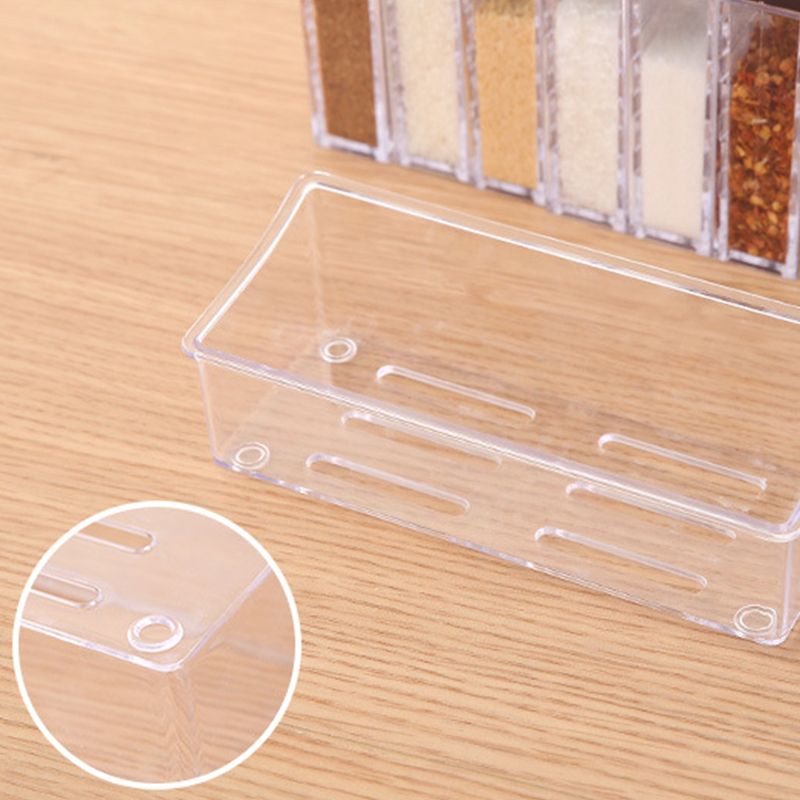 Condiment Storage Tank Transparent Two Way Opening Lid Spice Dispenser for Kitchen White