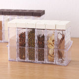 Condiment Storage Tank Transparent Two Way Opening Lid Spice Dispenser for Kitchen White