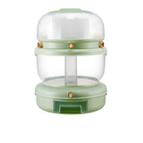 Grains Storage Box Rotatable Sealed Divided Button Rice Storage Tank for Kitchen Home Light Green