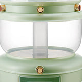 Grains Storage Box Rotatable Sealed Divided Button Rice Storage Tank for Kitchen Home Light Green