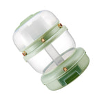 Grains Storage Box Rotatable Sealed Divided Button Rice Storage Tank for Kitchen Home Light Green