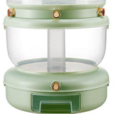 Grains Storage Box Rotatable Sealed Divided Button Rice Storage Tank for Kitchen Home Light Green