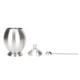 Egg Shaped Condiment Container Stainless Steel with Spoon Oval Condiment Jar For Spice Sugar Kitchen Resturant