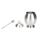 Egg Shaped Condiment Container Stainless Steel with Spoon Oval Condiment Jar For Spice Sugar Kitchen Resturant