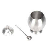 Egg Shaped Condiment Container Stainless Steel with Spoon Oval Condiment Jar For Spice Sugar Kitchen Resturant