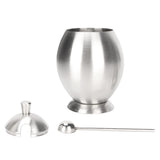 Egg Shaped Condiment Container Stainless Steel with Spoon Oval Condiment Jar For Spice Sugar Kitchen Resturant - Extra Image
