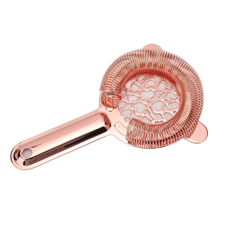 Cocktail Strainer Stainless Steel Gorgeous Glossy Bartending Ice Strainer for Bar Bartender Rose Gold