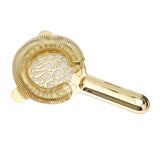 Cocktail Strainer Stainless Steel Gorgeous Glossy Bartending Ice Strainer for Bar Bartender Luxury Gold Color - Low Angle